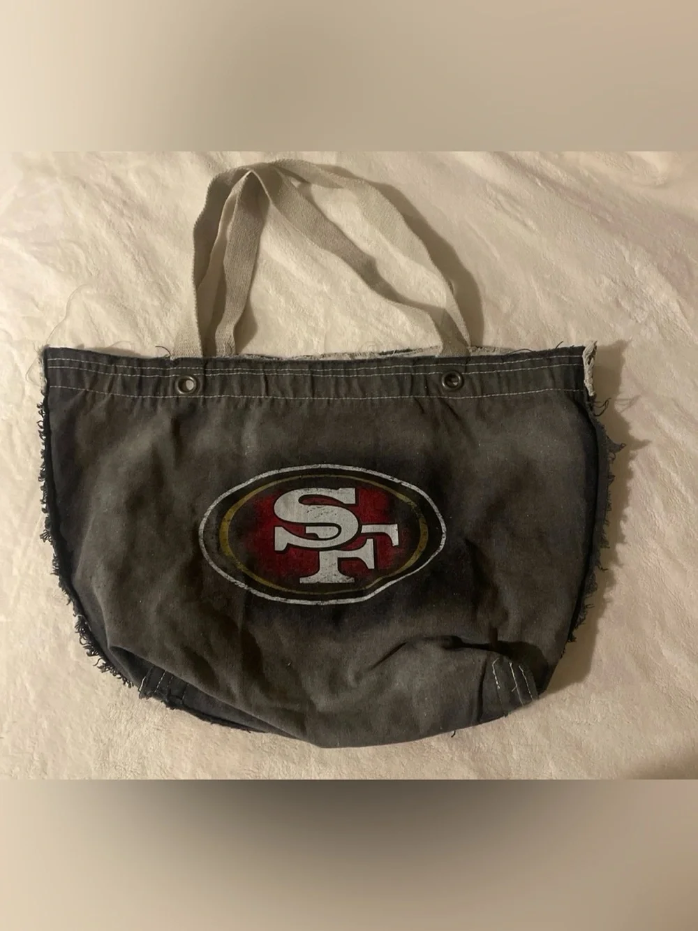 San Francisco 49ers Black Canvas Tote Bag - Team Logo
